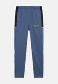 Nike Sporthosen in Blau mit schwarzen Seiteneinsätzen und gelben Akzenten. Verfügt über einen strukturierten Bund und seitliche Taschen für Bequemlichkeit.