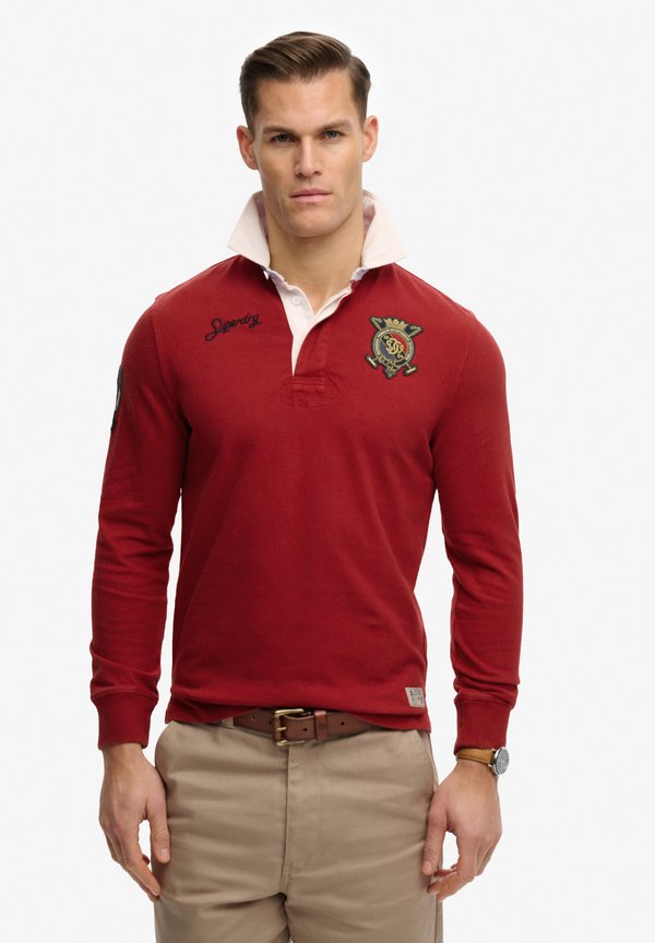 Superdry & Co SUPERDRY DOUBLE EMBLEM RUGBY TOP.. - Polo shirt - prep red
