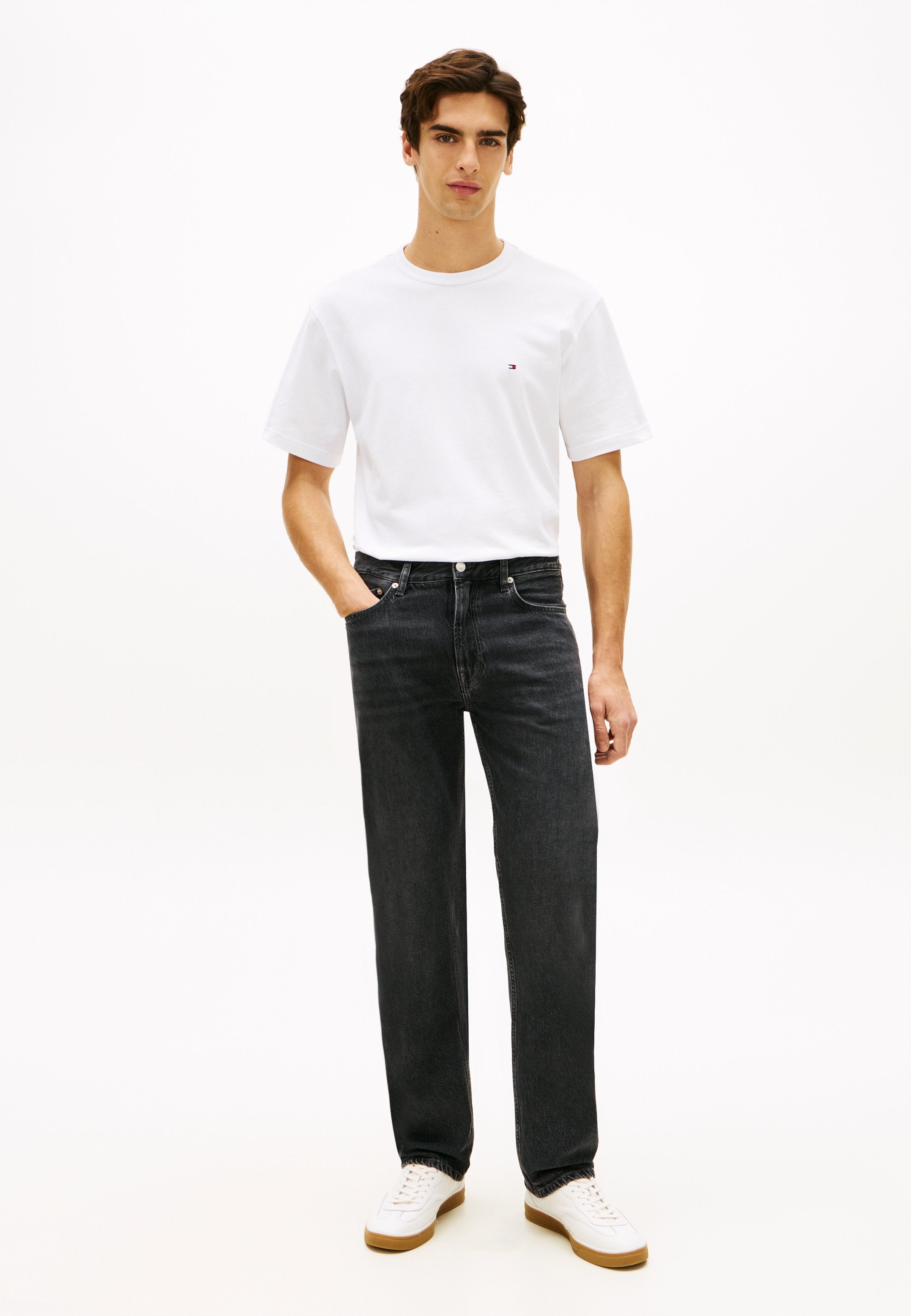 DOVER WHISKERED REGULAR STRAIGHT LEG BLACK JEANS Media 2