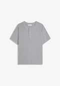 Bershka HENLEY COLLAR - TSHIRT - Basic T-shirt - dark grey