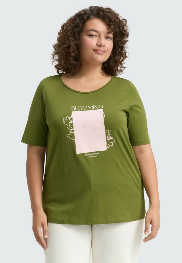 TOM TAILOR PLUS SIZE - Print T-shirt - deep ivy green