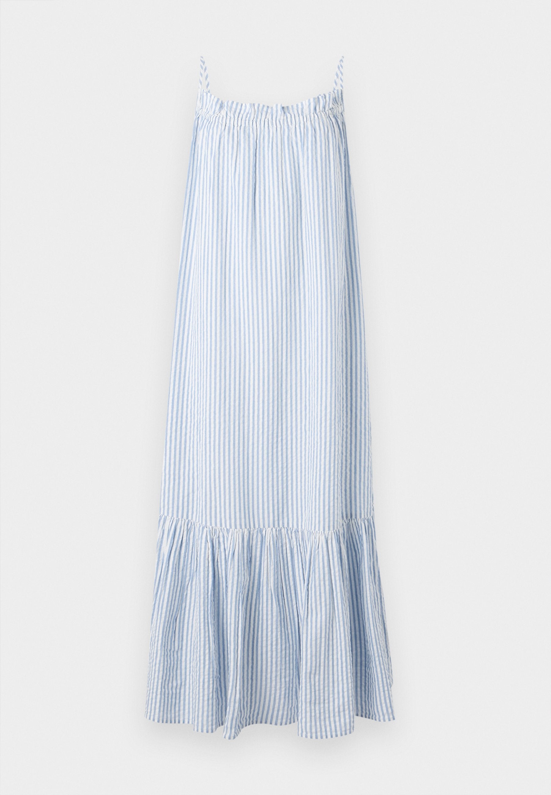 SEERSUCKER LONG STRAPPY DRESS Media 1