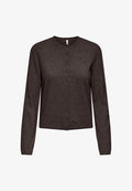 ONLY ONLLOYAL LS O-NECK BUTTON CARDI KNT NOOS - Cardigan - chocolate torte