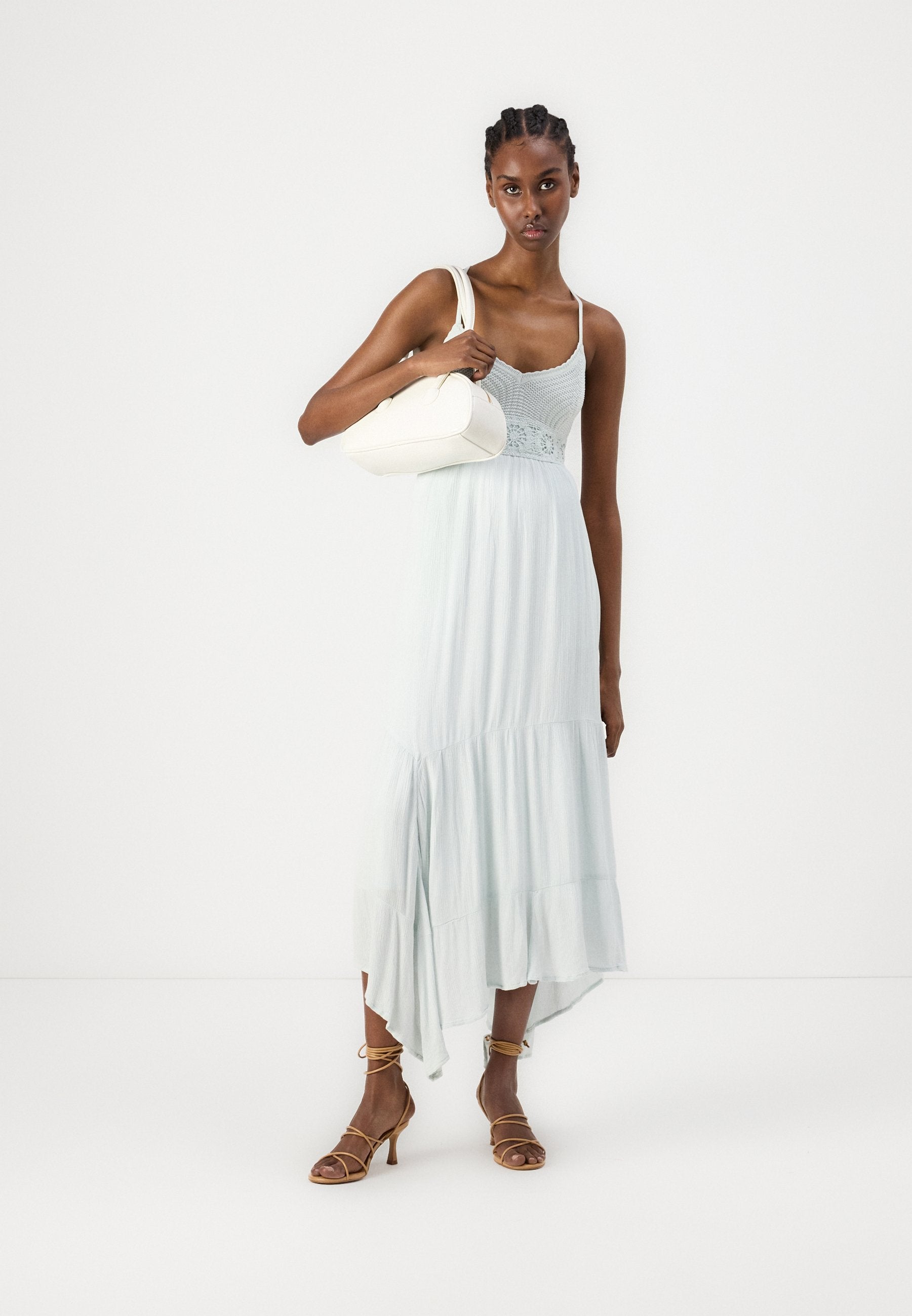 Hollister Co. Crochet-Style Mix V-Neck Maxi Dress