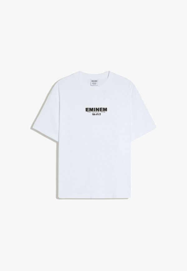 Bershka EMINEM PRINT RELAXED FIT - T-SHIRT - Print T-shirt - white