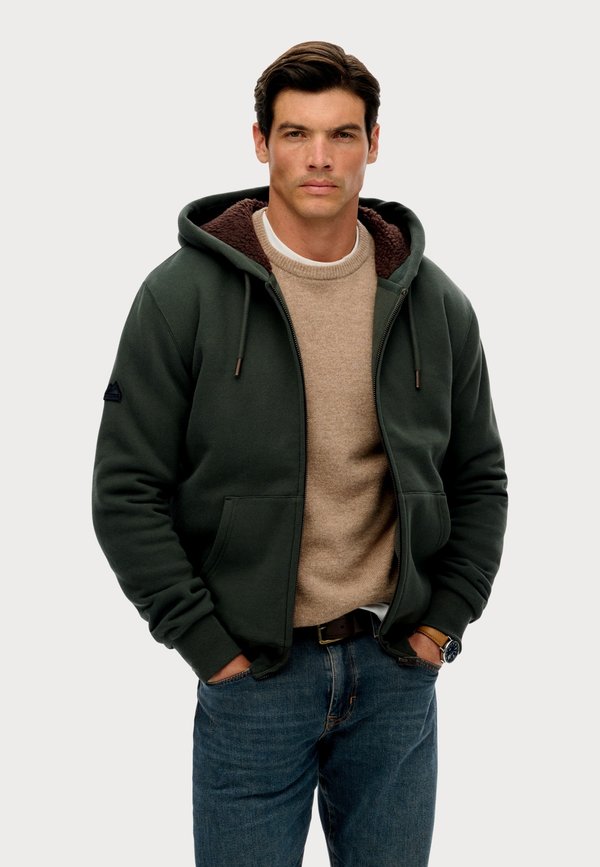 Superdry & Co Zip-up sweatshirt - dunkelgrün