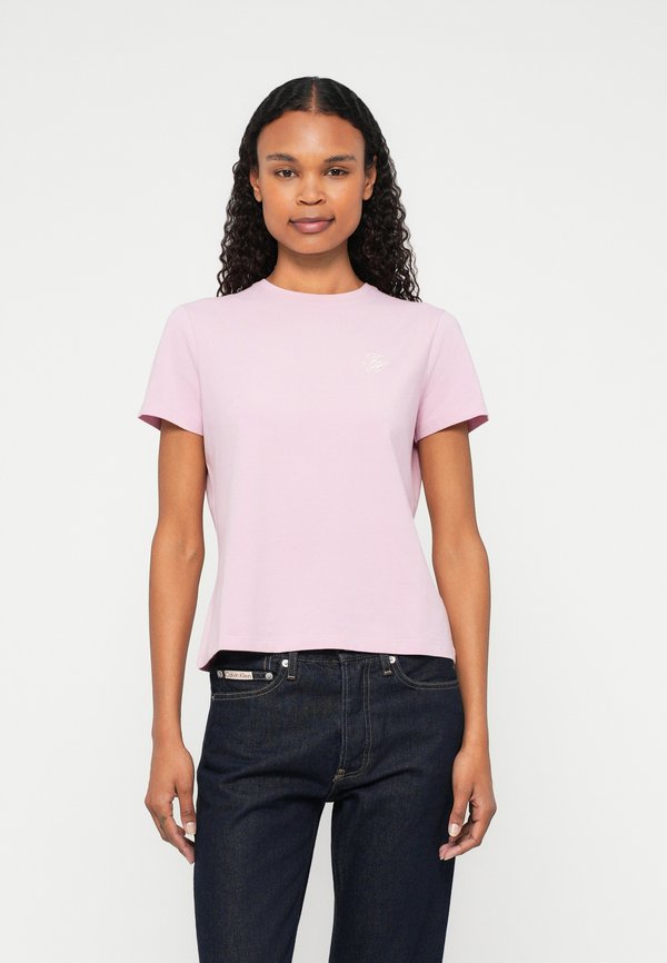 Tommy Hilfiger LOGO EMBROIDERY JERSEY CREW NECK T-SHIRT - Basic T-shirt - bonita pink
