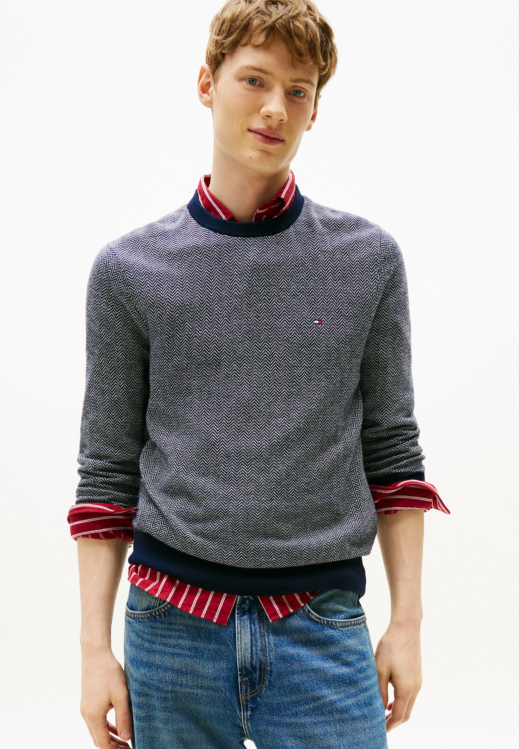 PIMA HERRINGBONE CREW Media 3