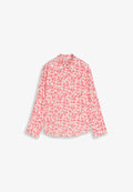 TOM TAILOR MIT MUSTER - Button-down blouse - coral pink ginkgo minimal