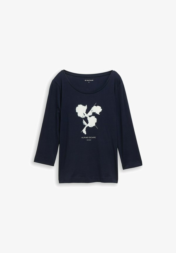 TOM TAILOR MIT PRINT - Long sleeved top - sky captain blue