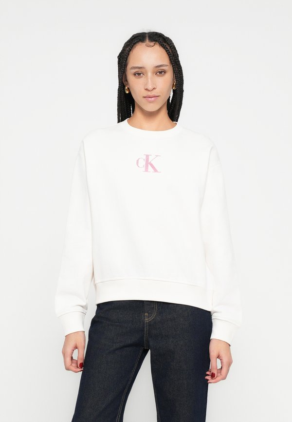Calvin Klein Jeans CLASSIC FOIL - Sweatshirt - white/greige