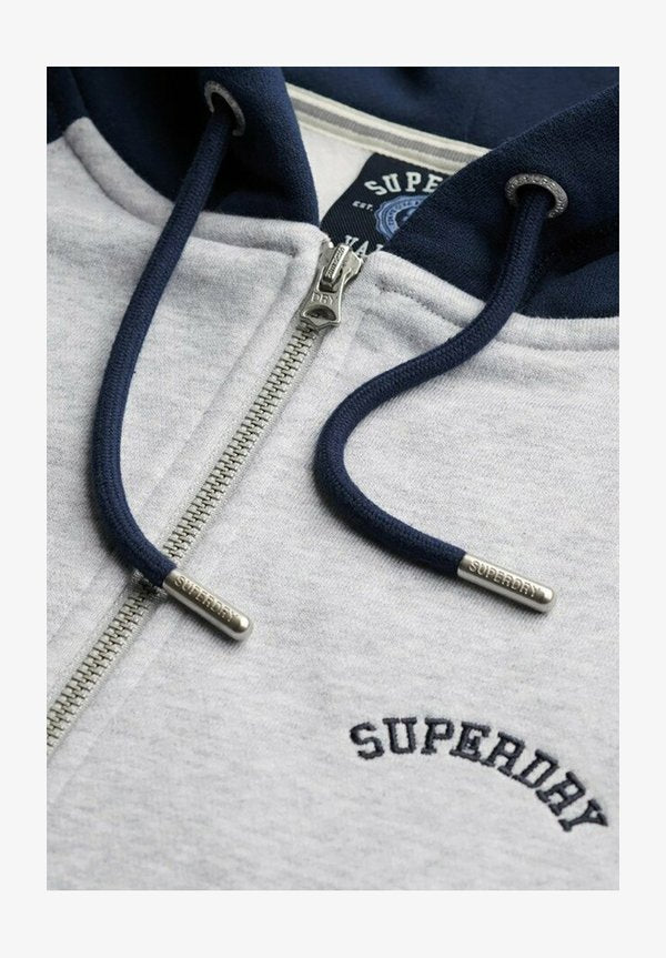 Superdry & Co Zip-up sweatshirt - glacier grey marl richest navy