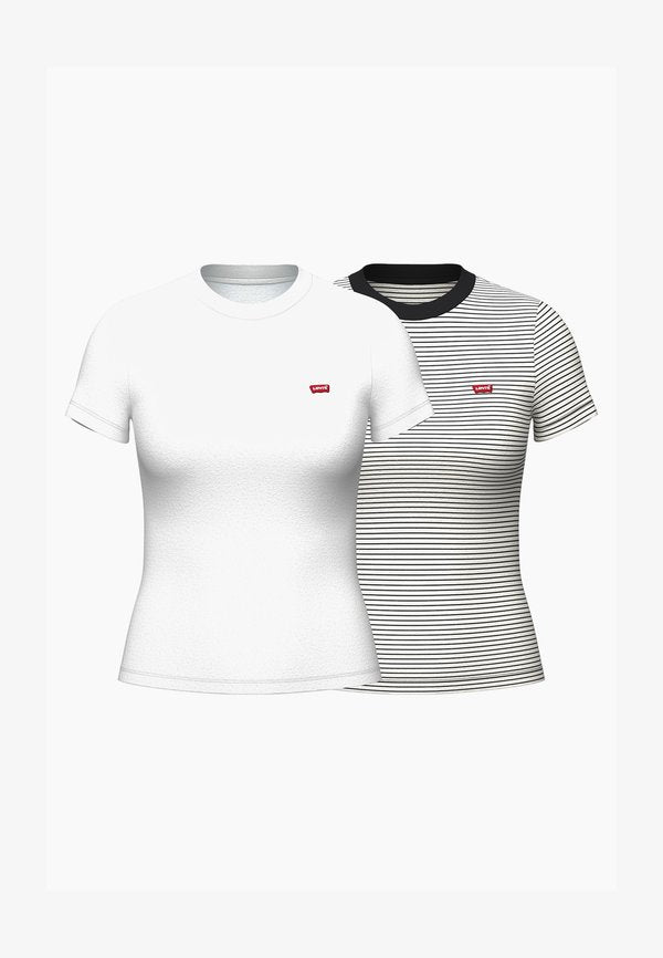Levi's® ESSENTIAL TEE 2 PACK - Print T-shirt - white/annalise