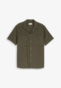 TOM TAILOR TOM TAILOR BLUSEN & SHIRTS REGULAR FIT RESORT HEMD MIT WAFFELSTRUKTUR - Shirt - deep leaf green