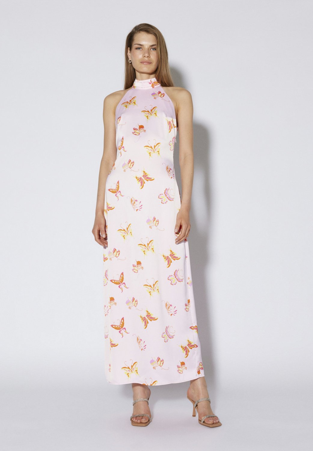 SOMETHINGNEW BUFFY HALTER OPEN BACK DRESS