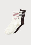 adidas Originals GLITTER CREW SOCKS UNISEX 3 PACK - Socks - off-white/dark brone