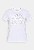 DOUBLE OUTLINE RHINESTONE LOGO SHORT SLEEVE RELAXED FIT CREW NECK TEE Media 1