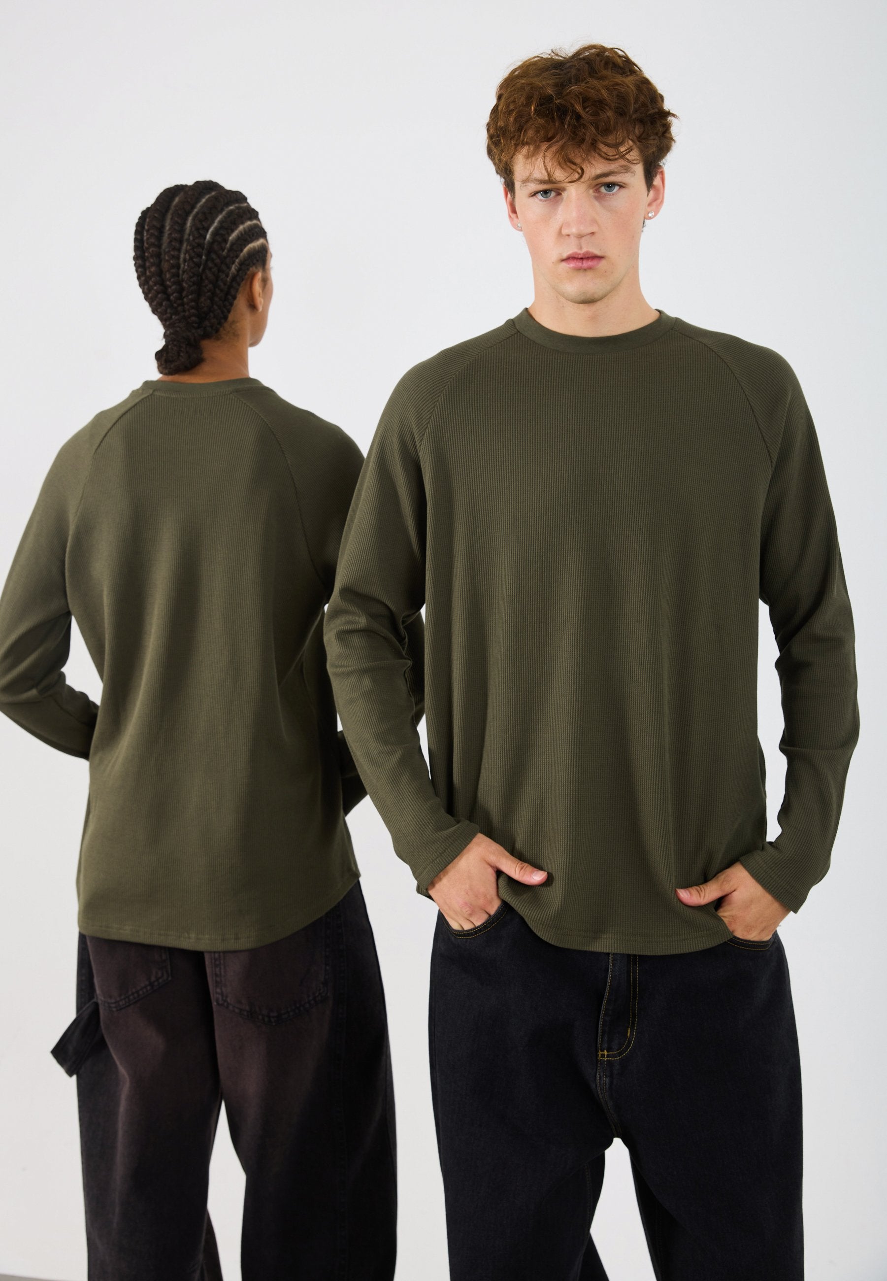 YOURTURN WAFFLE REGULAR FIT RAGLAN LONG SLEEVED