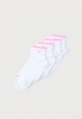 Puma WOMEN QUARTER 4 PACK - Sneaker socks - white/pink splash