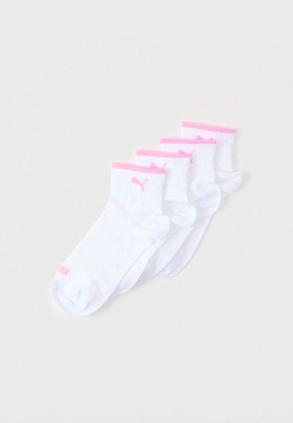 Puma WOMEN QUARTER 4 PACK - Sneaker socks - white/pink splash