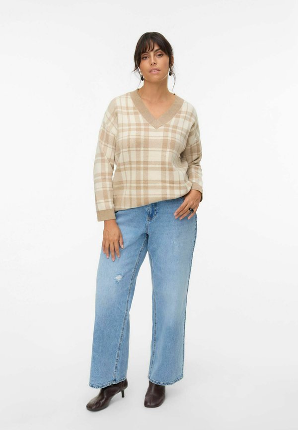 Vero Moda Curve Knitted VMCGOLD Knitted - Jumper - silver mink
