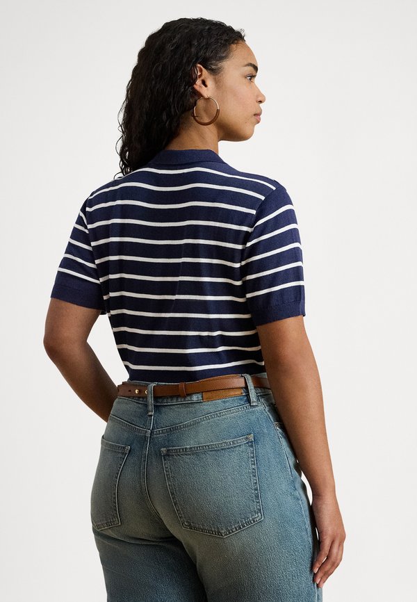 Lauren Ralph Lauren Woman STRIPED COTTON-BLEND POLO