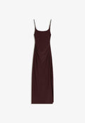 Bershka GATHERED STRAP MIDI DRESS 01017714 - Shift dress - bordeaux