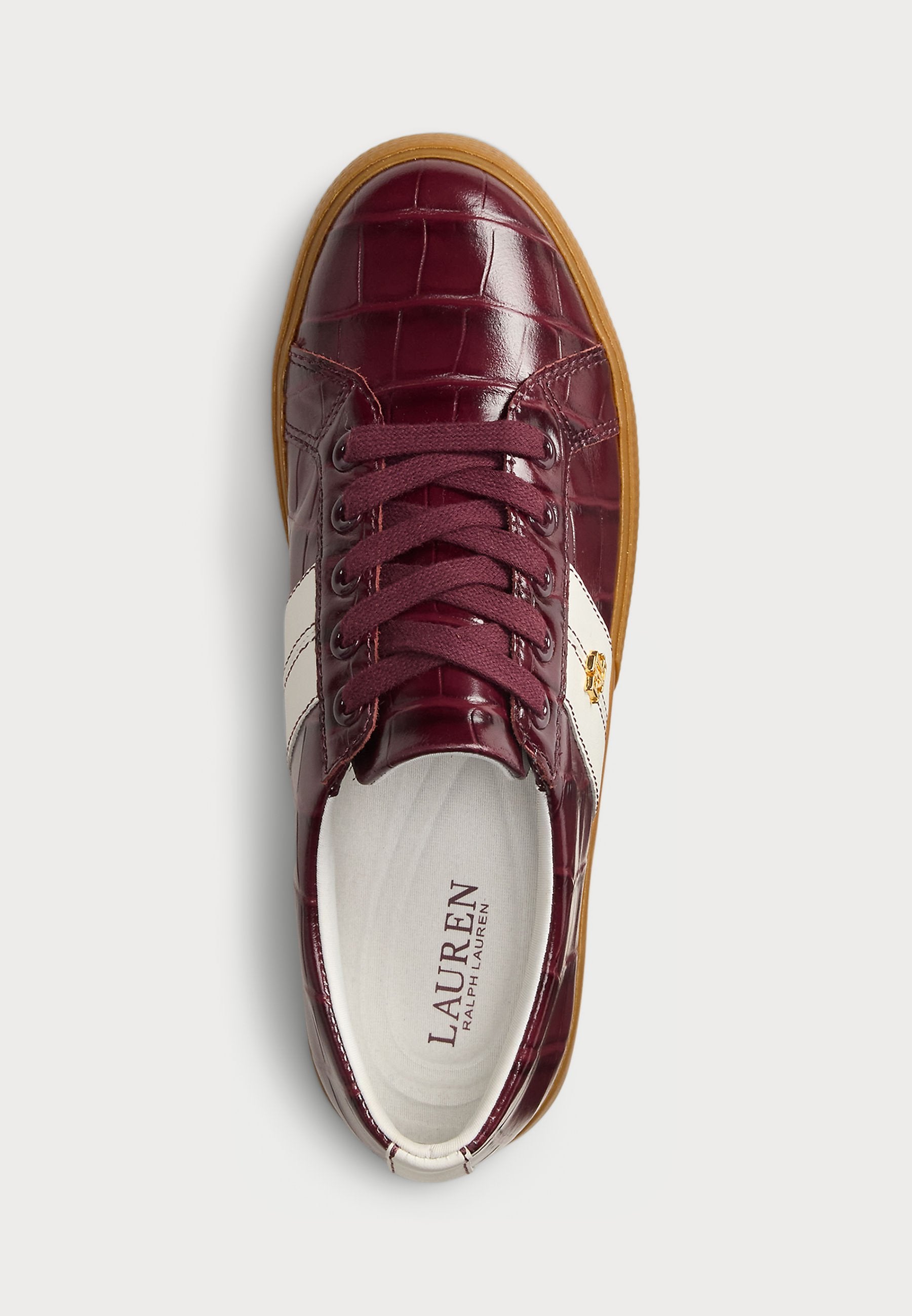 Lauren Ralph Lauren JANSON II CROC-EMBOSSED LEATHER SNEAKER