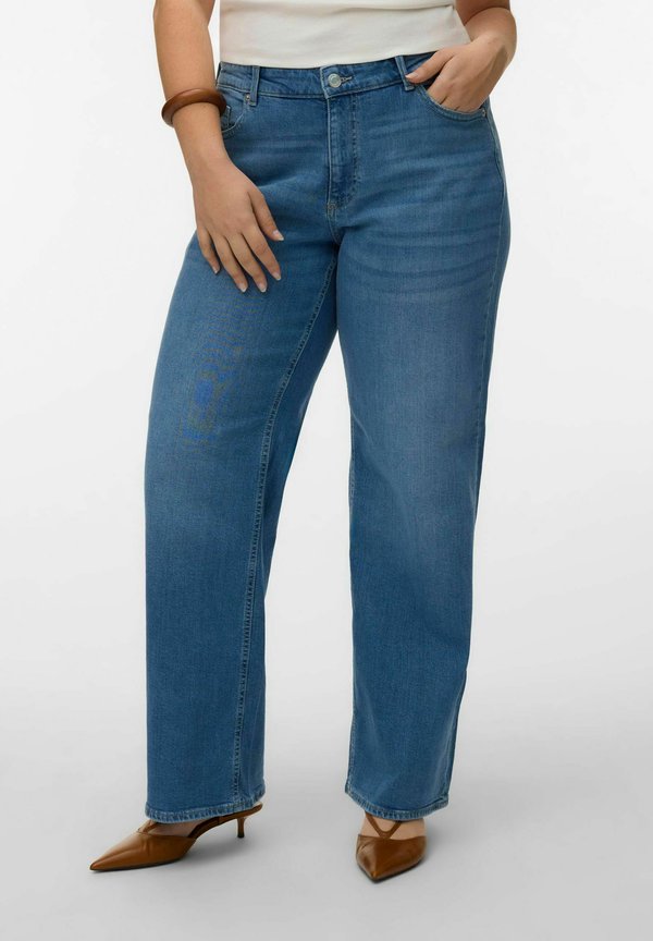 Vero Moda Curve Wide-fit VMCTESSA-STRETCH High waist Wide Leg Fit - Wide Leg - medium blue denim