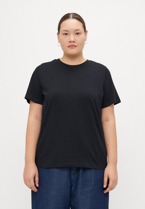 Vero Moda Curve VMPAULINA SS T-SHIRT GA JRS NOOS CUR - Basic T-shirt - black