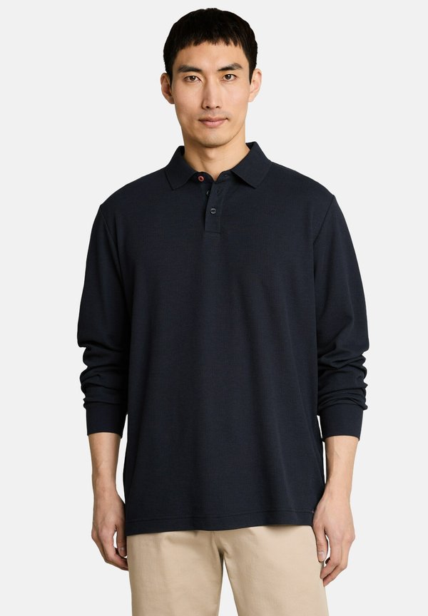 TOM TAILOR LANGARM POLOSHIRT MIT WAFFELSTRUKTUR - Polo shirt - sky captain blue