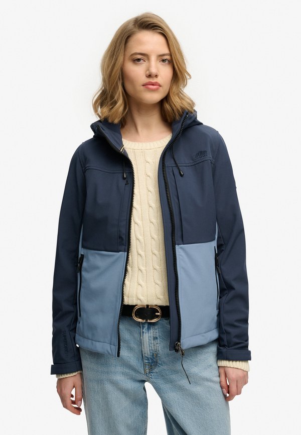 Superdry & Co HOODED BLOCK TREKKER - Light jacket - classic navy tidal blue