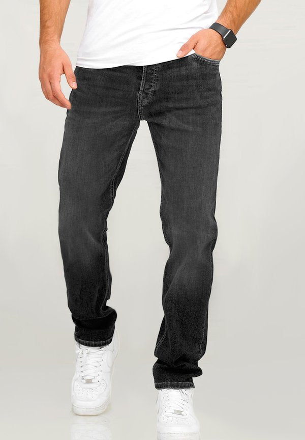 Jack & Jones JEANS STRAIGHT LEG JJIMIKE JJARIS - Straight leg jeans - black denim