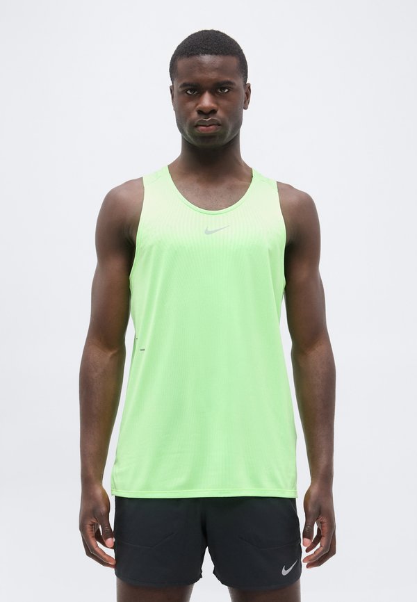 Nike Performance STRIDE TANK - Top - volt/light silver-coloured