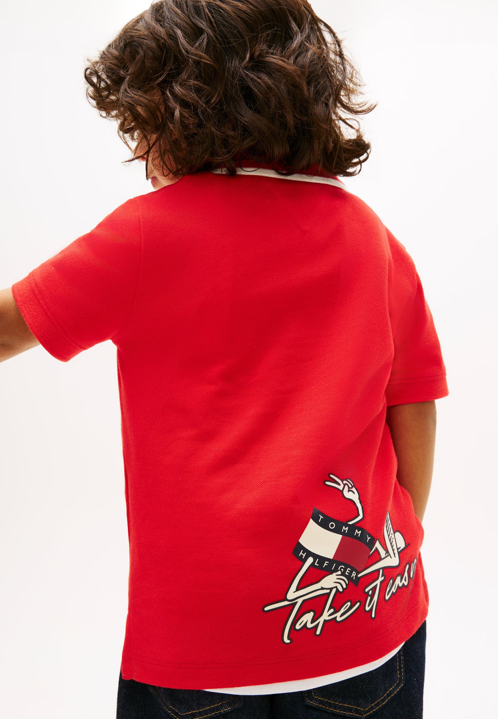 REGULAR FIT BACK WAVY FLAG POLO SHIRT Media 5