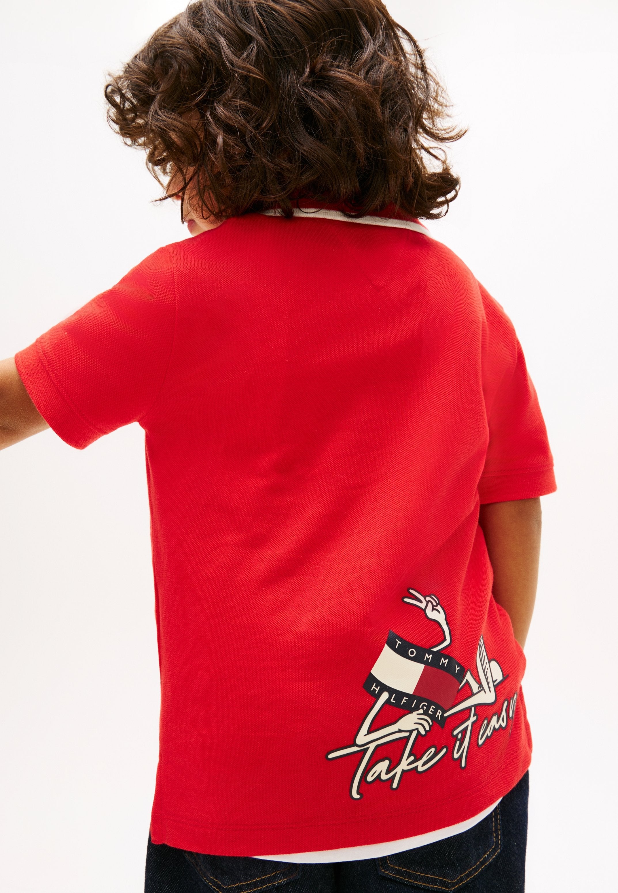REGULAR FIT BACK WAVY FLAG POLO SHIRT Media 5