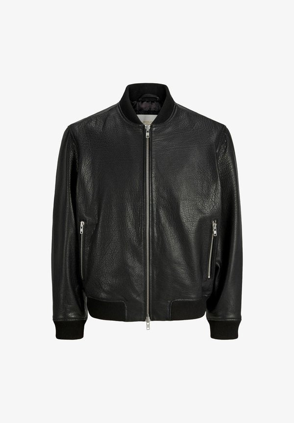Jack & Jones Leather jacket - black