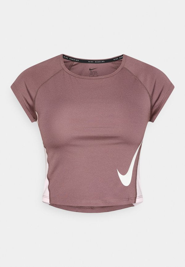 Nike Performance TEMPO RUN - Sports T-shirt - tattoo/pink foam/reflective silver-coloured/white