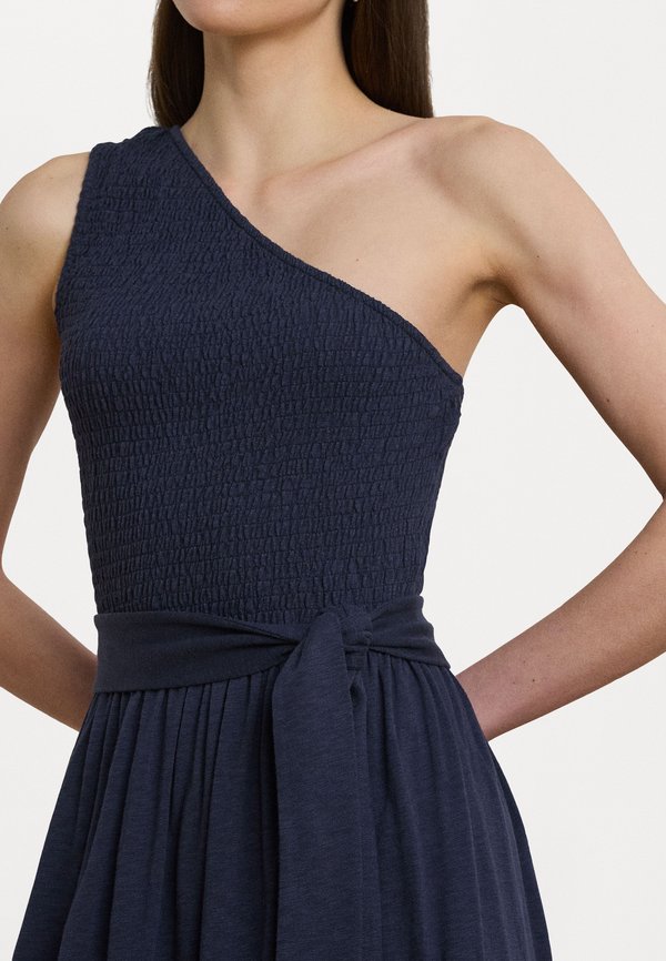 Lauren Ralph Lauren Belted Slub Jersey One Shoulder Dress