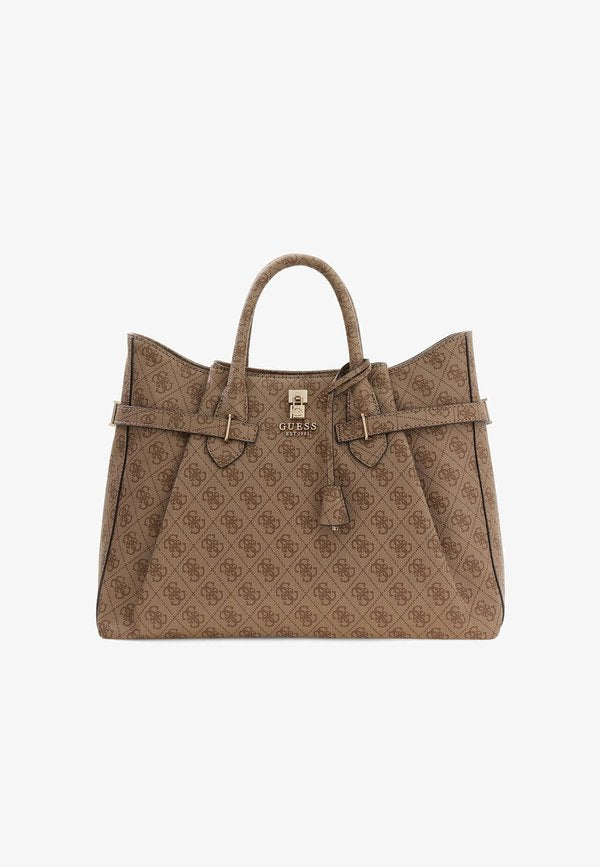 Guess YESBA LOGO - Handbag - mehrfarbig beige