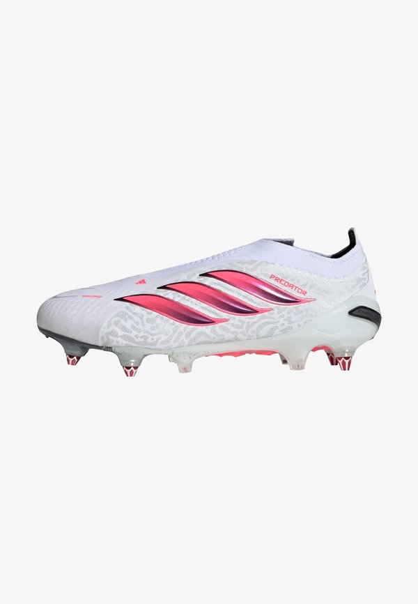 adidas Performance PREDATOR ELITE LACELESS SOFT GROUND FOOTBALL BOOTS UNISEX - Soft-ground football boots - cloud white   solar turbo   core black