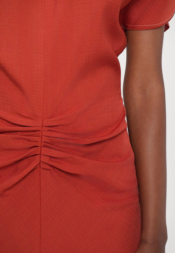 Victoria Beckham GATHERED WAIST MIDI DRESS