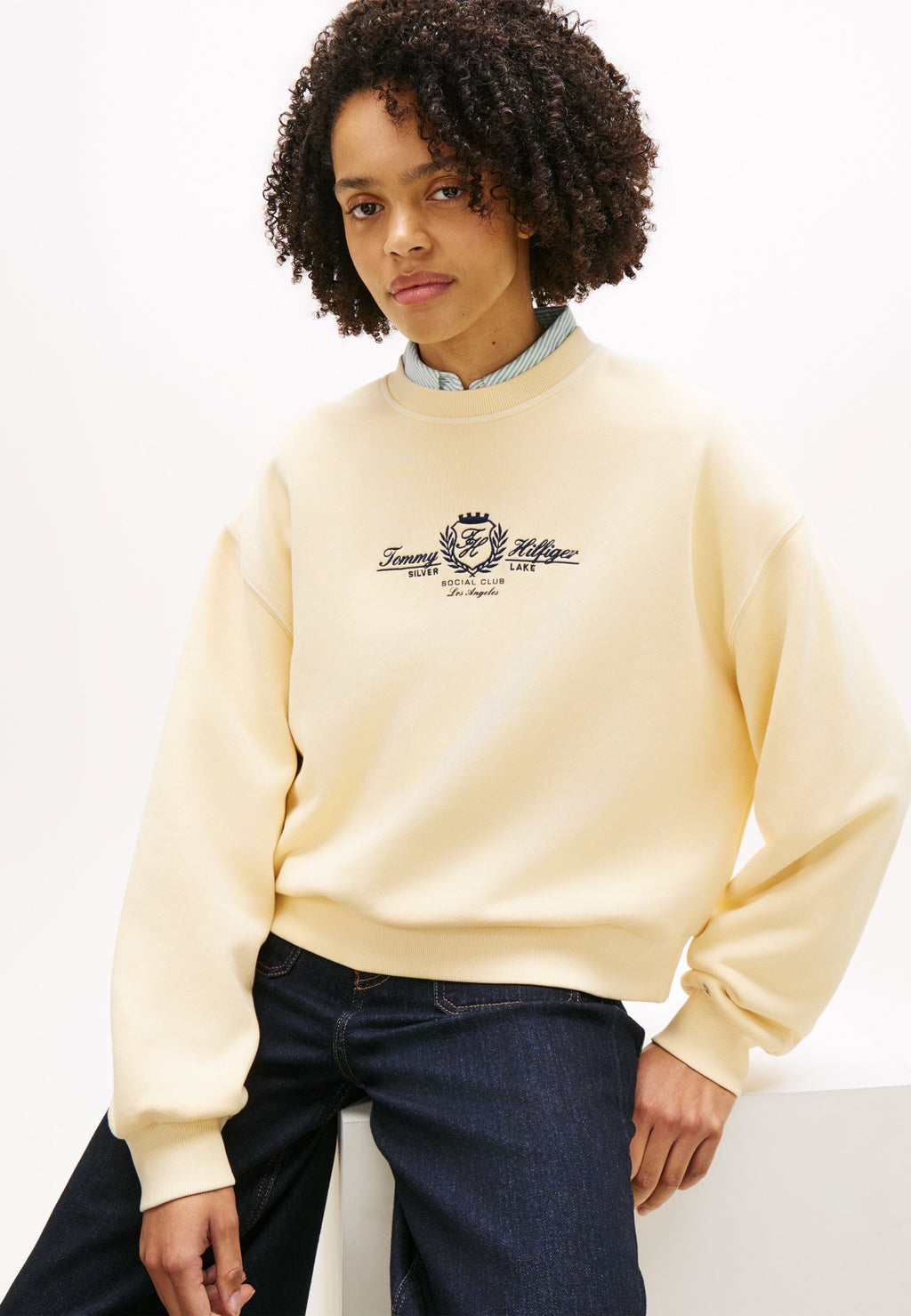 CREST EMBROIDERY RELAXED TERRY SWEATSHIRT Media 5