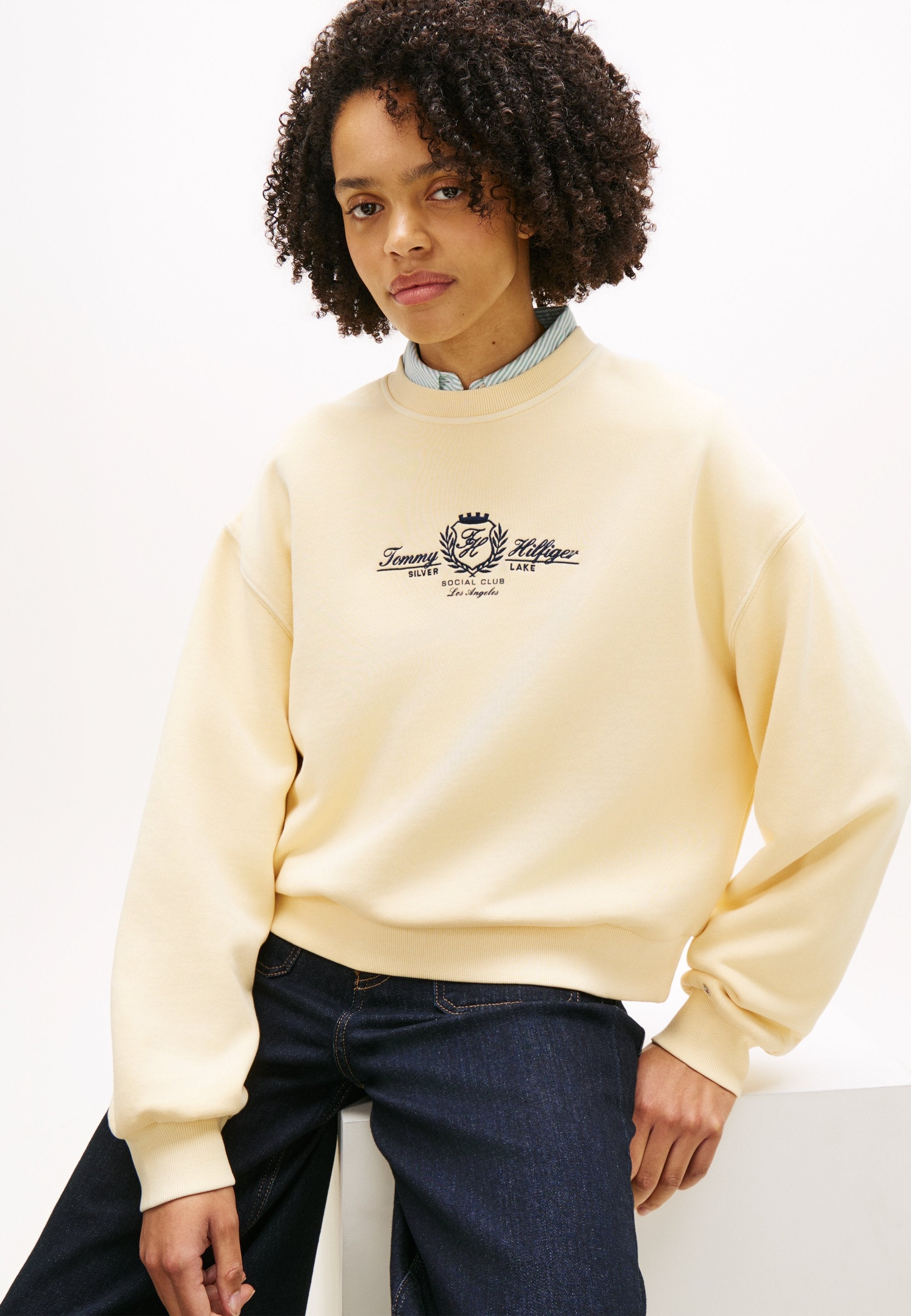 CREST EMBROIDERY RELAXED TERRY SWEATSHIRT Media 5