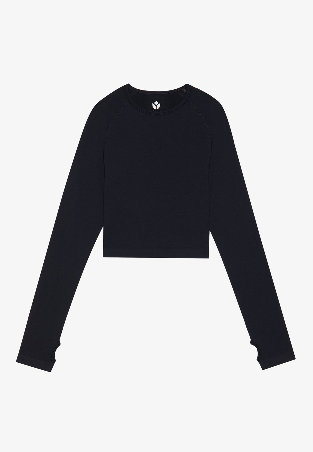 Even&Odd active CROPPED LONG SLEEVE FINE RIB SEAMLESS TOP