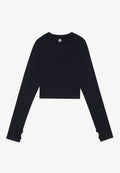 Even&Odd active CROPPED LONG SLEEVE FINE RIB SEAMLESS TOP