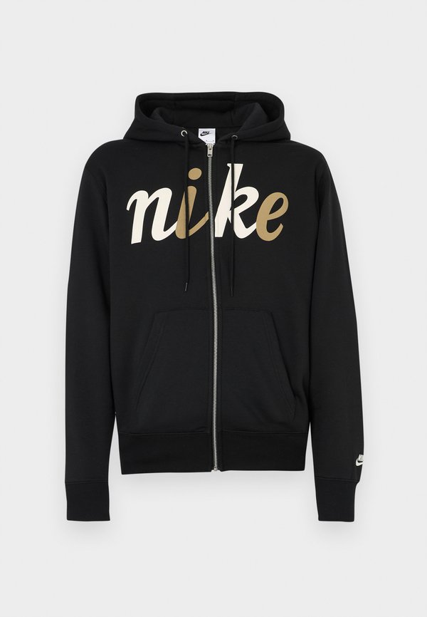 Nike Sportswear CLUB HOOD - Zip-up sweatshirt - black/sail