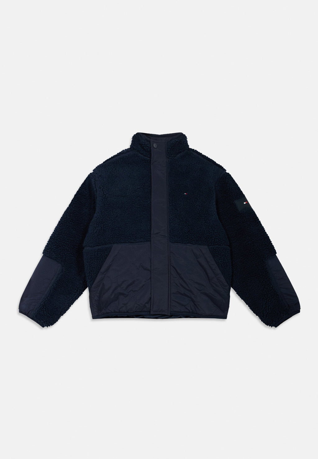 TEDDY FLEECE QUILTED RELAXED BOMBER JACKET Media 1