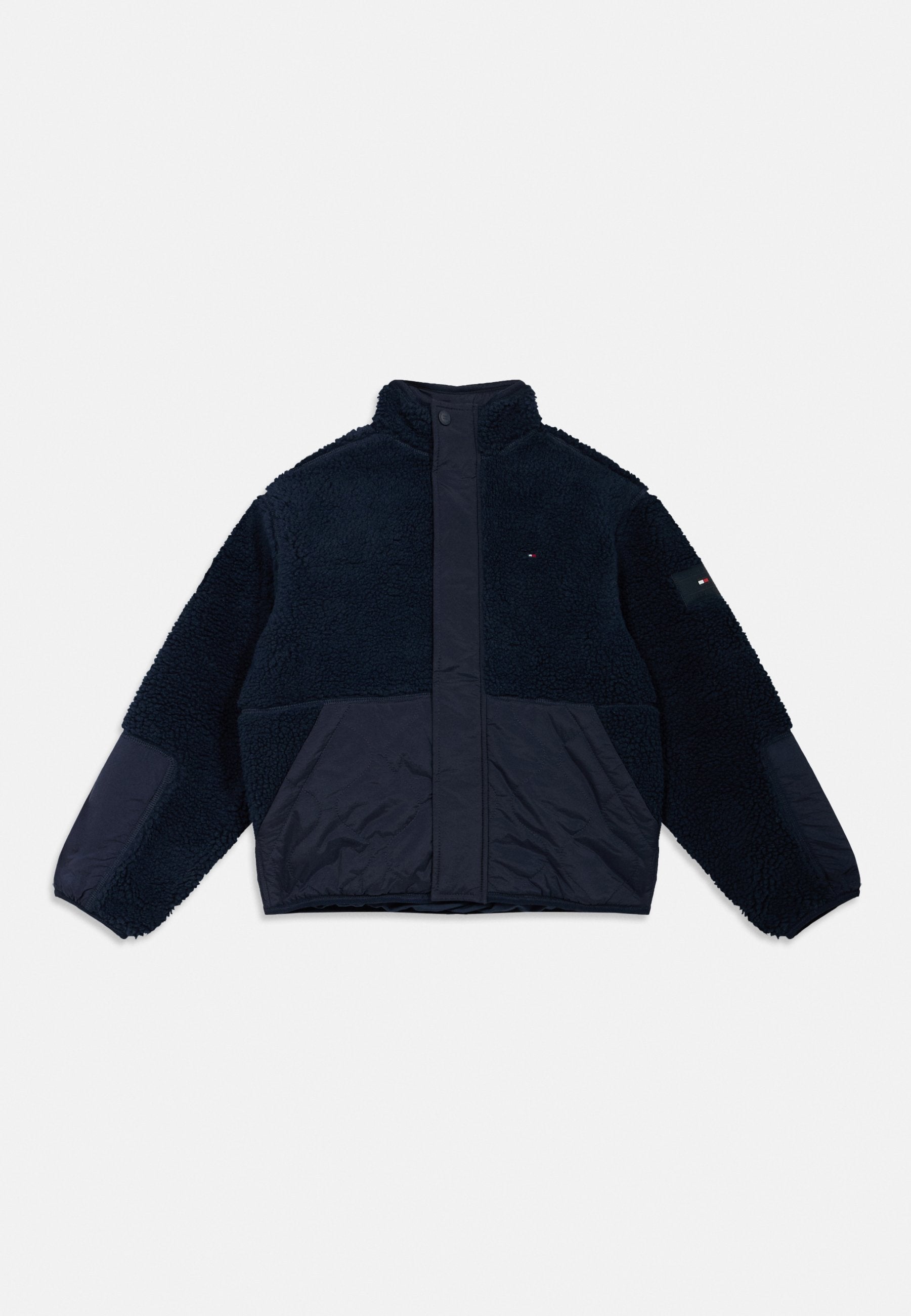 TEDDY FLEECE QUILTED RELAXED BOMBER JACKET Media 1