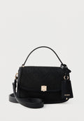 Guess AUDREY LOGO FLAP - Handbag - black